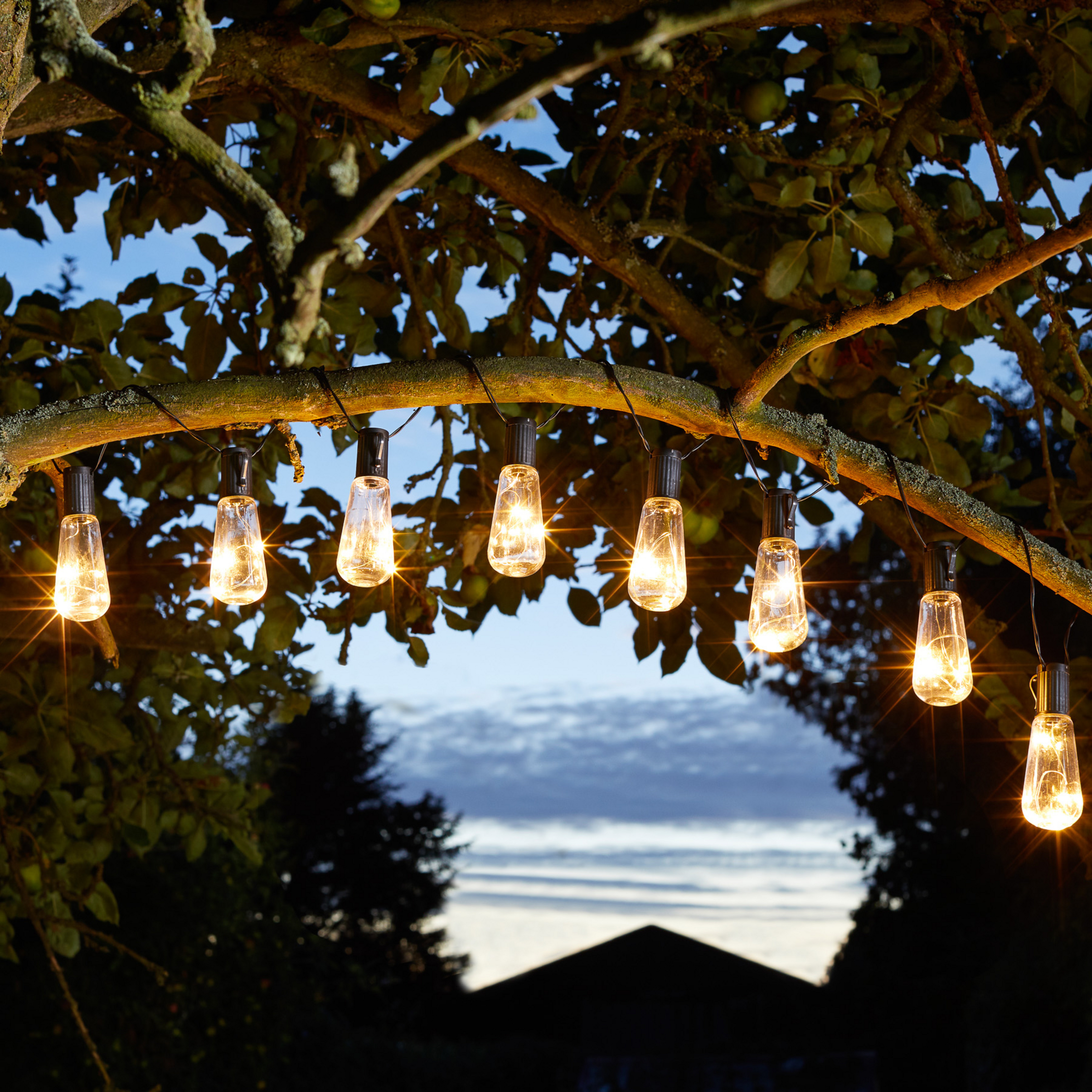 LED-Solar-Lichterkette Eureka Vintage, 10-flammig, IP44