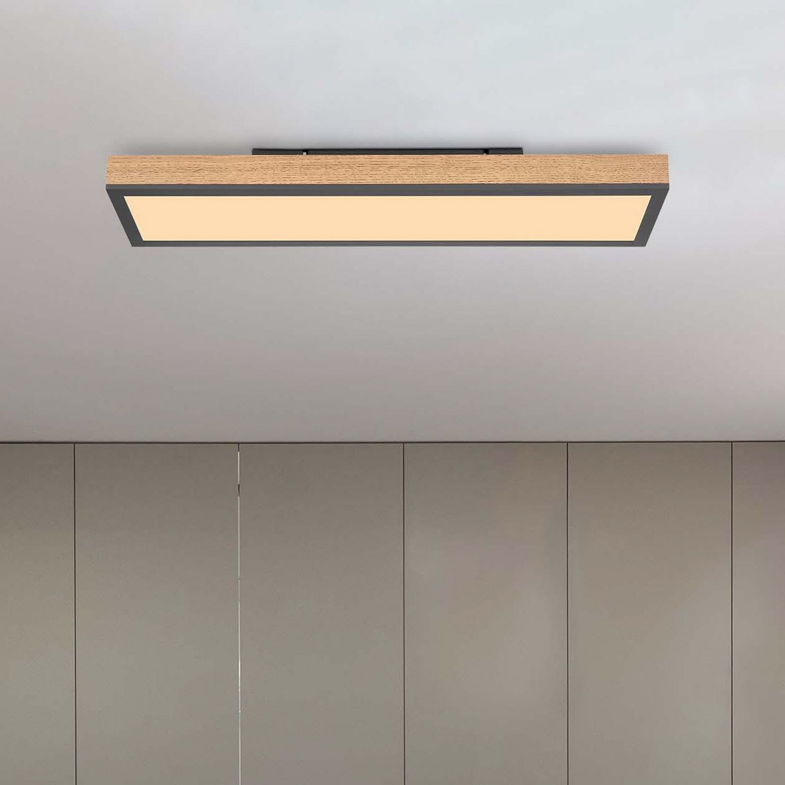Globo Plafonieră Doro LED lungime 60 cm stejar lemn - Camera de zi / sufragerie - modern - stejar grafit opal