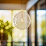 Nohr pendant light, glass lampshade, beige/clear