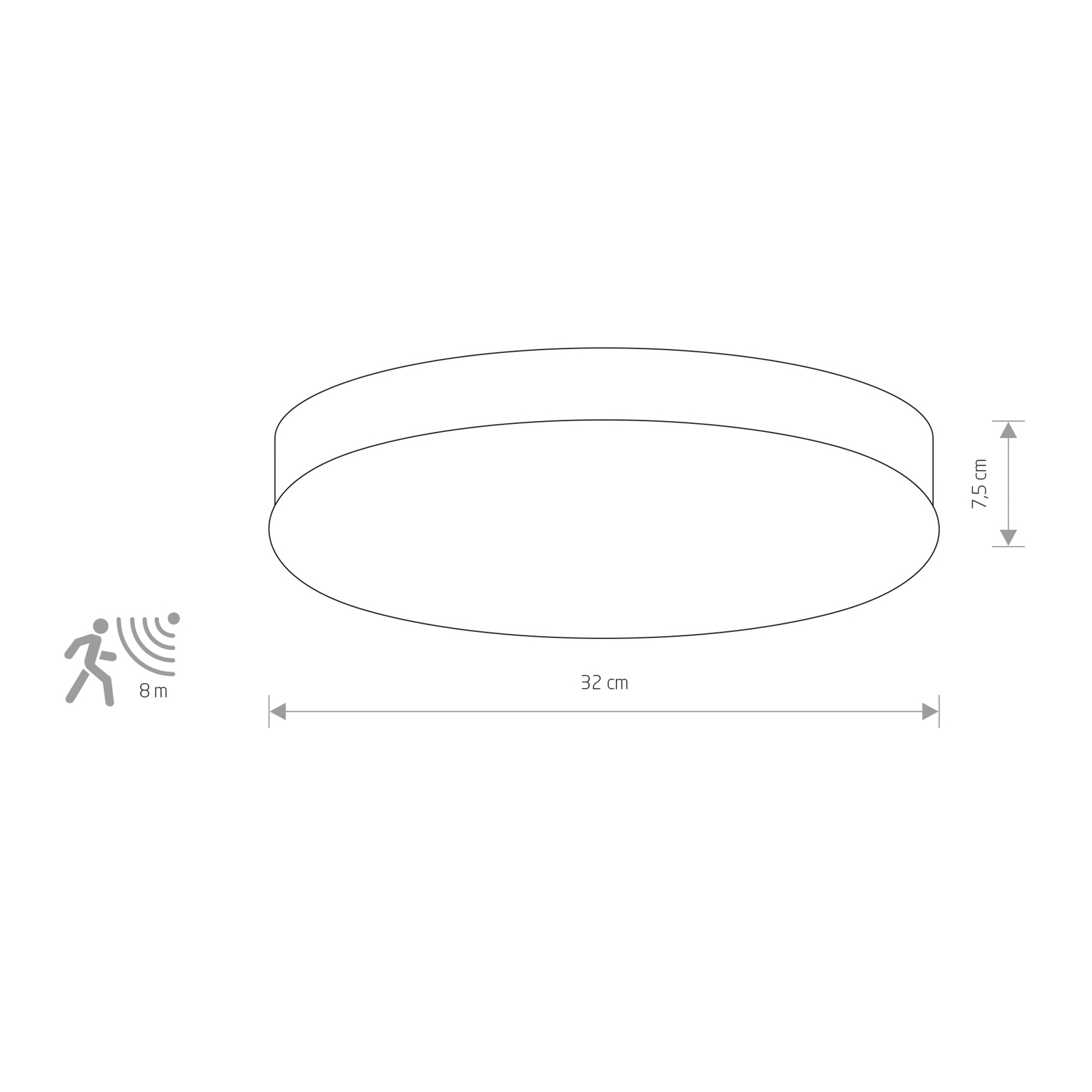 Deckenleuchte Kasai mit Sensor, chrom