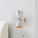 Maytoni wall light Vesper, white/gold, 2-bulb, metal