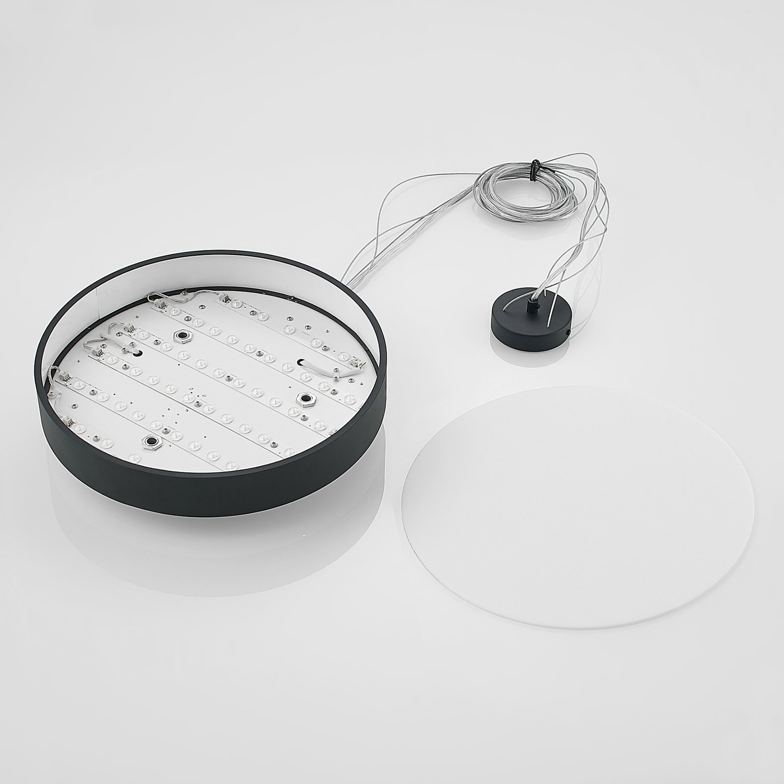 Arcchio Vanida LED-pendellampa, svart, 40 cm