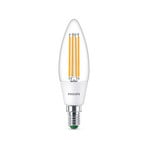 Λαμπτήρας κεριών LED Philips E14 2,3W 485lm διαφανής 3.000K