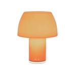 Nemo Lampe à poser LED rechargeable Lorosae, orange, verre, IP54, USB