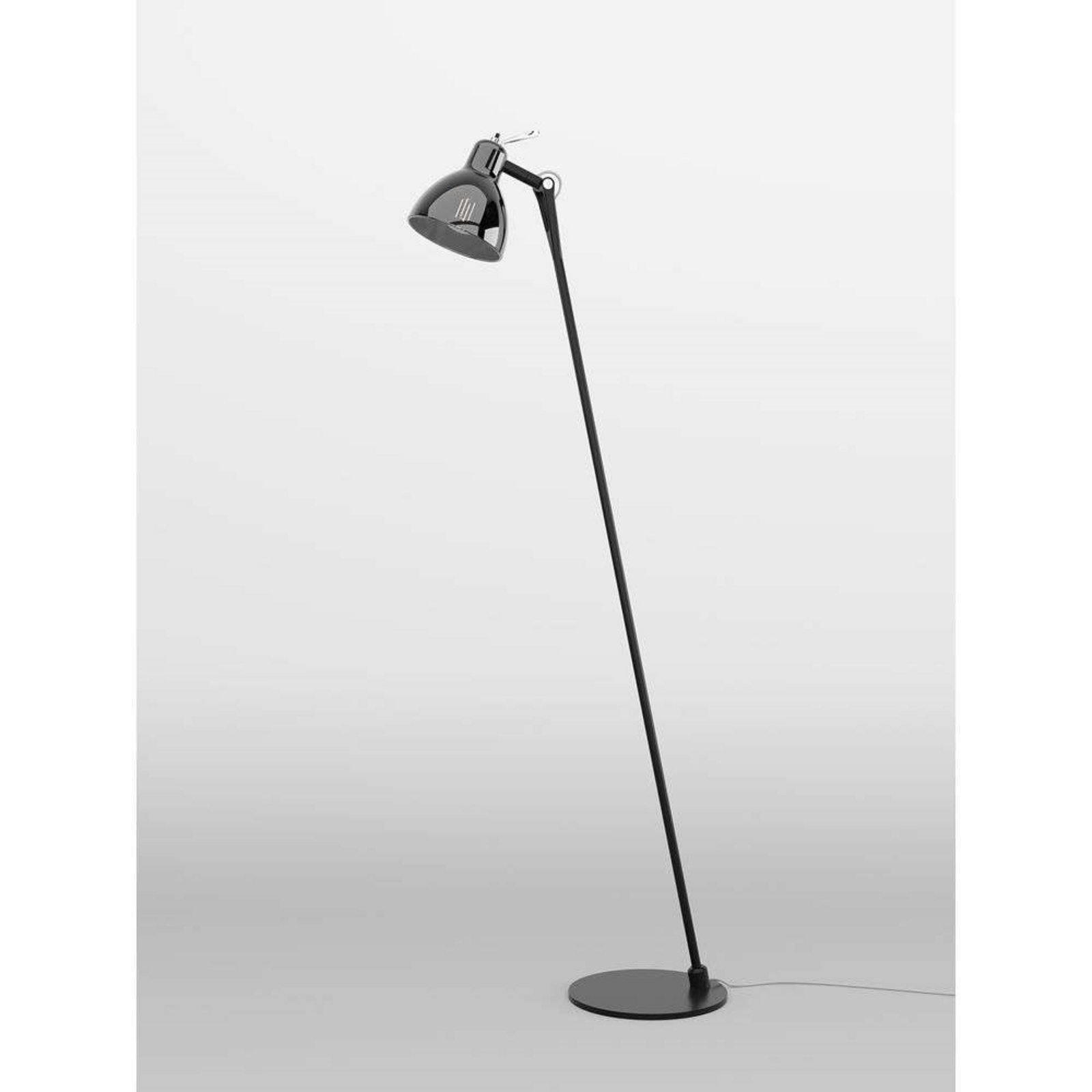 Luxy Glam F0 Floor Lamp Black/Smoke Chrome Semi Transparent - Rotaliana