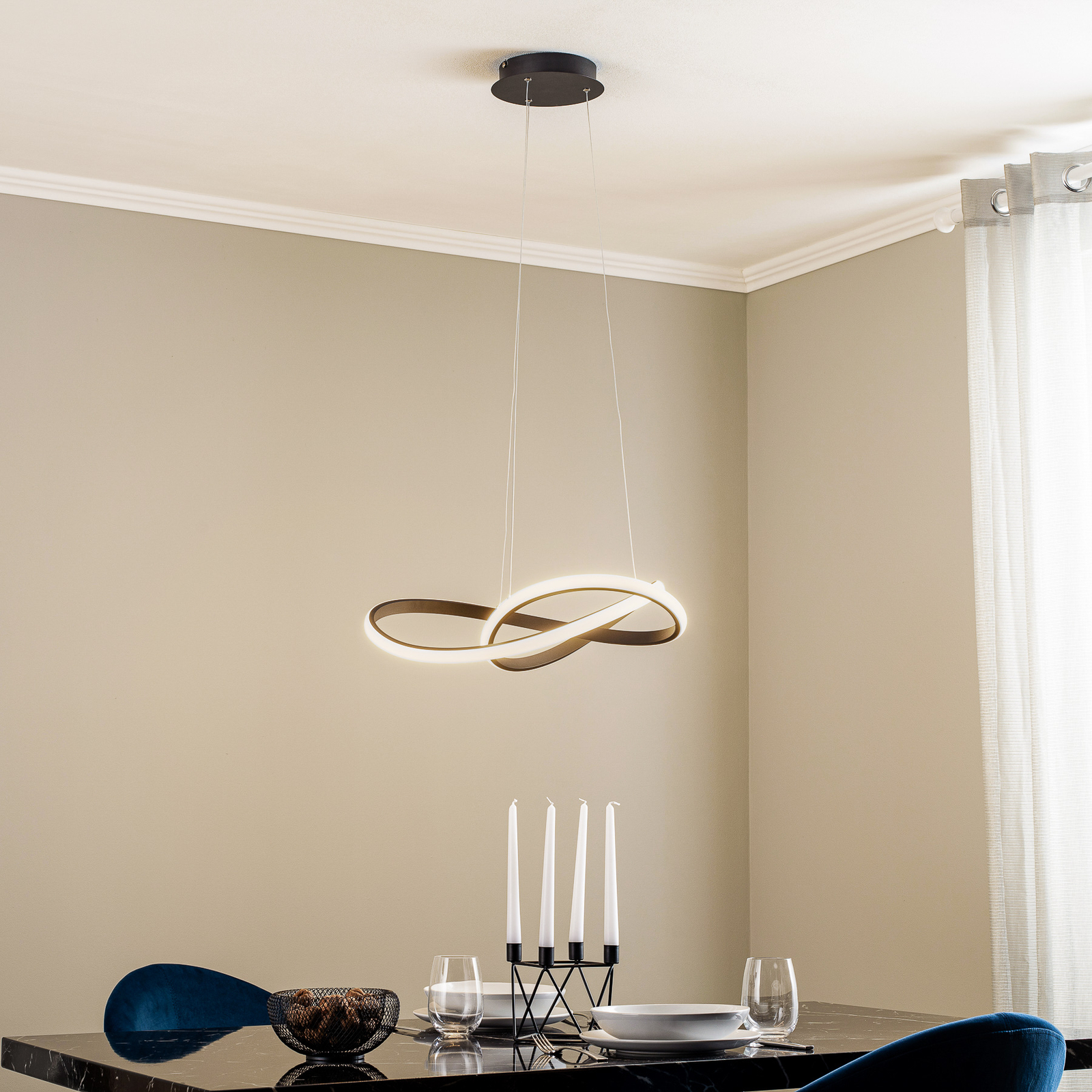 Lindby Kamia LED-Hängeleuchte, schwarz