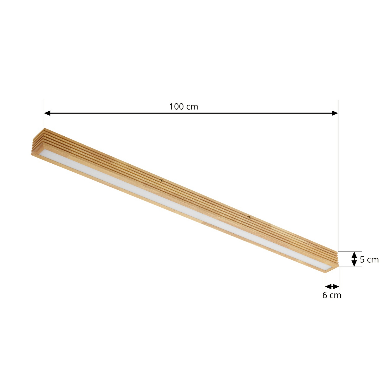 Lucande LED-Deckenleuchte Emara, holz hell, Eiche, dimmbar