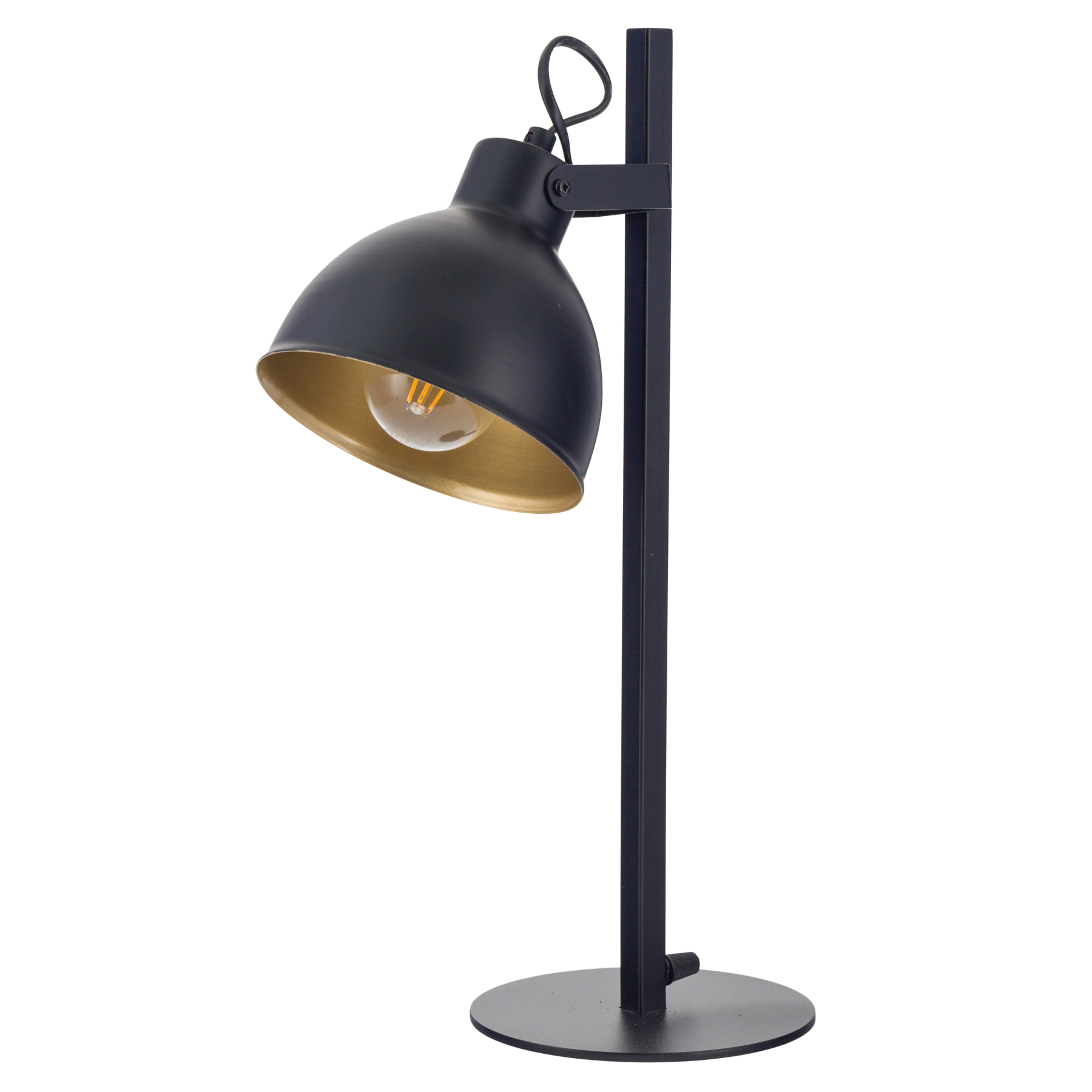 Lampa stołowa Trial, klosz obrotowy czarny/złoty