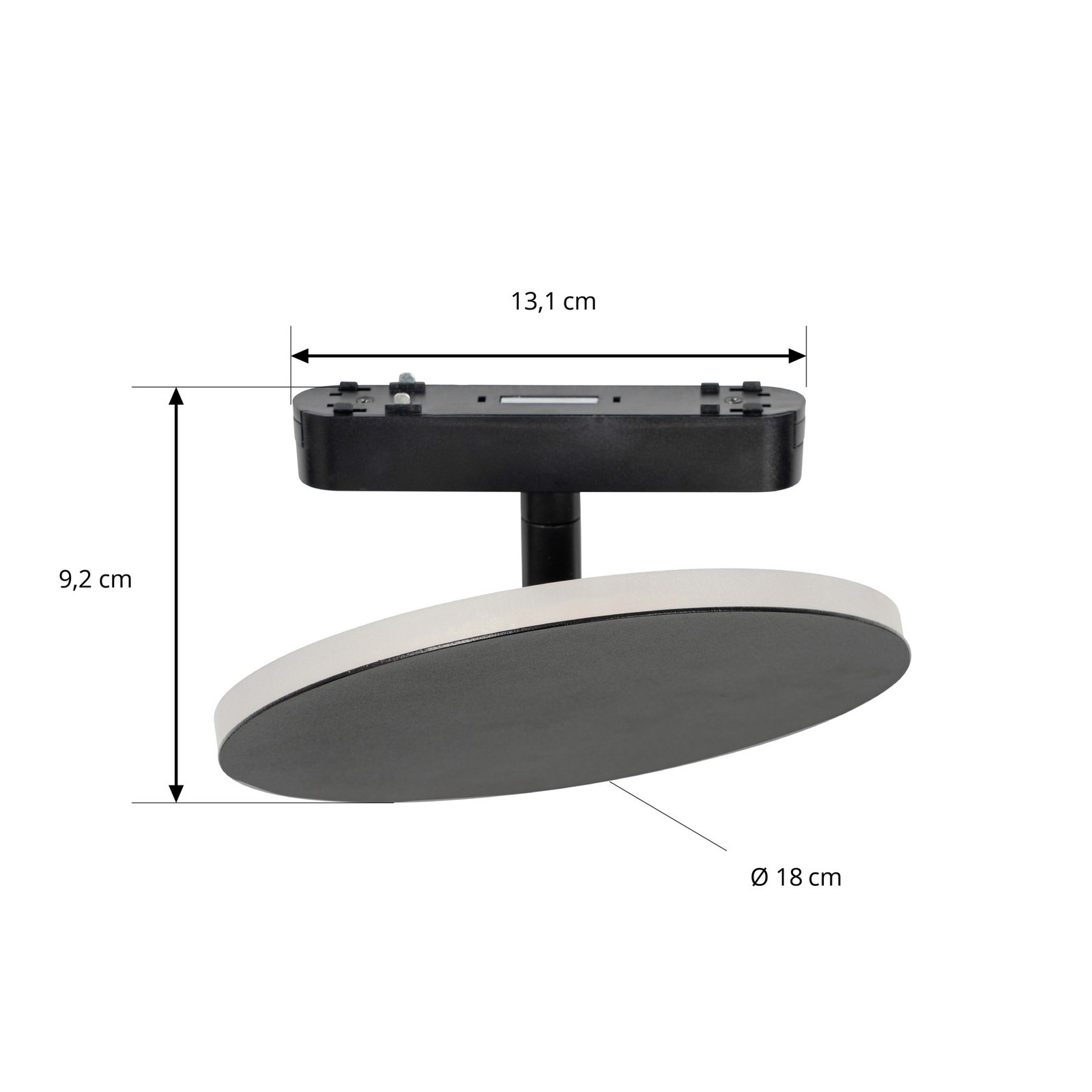 Lindby LED-skinnelampe Lumaro, svart, rund, aluminium, 48V