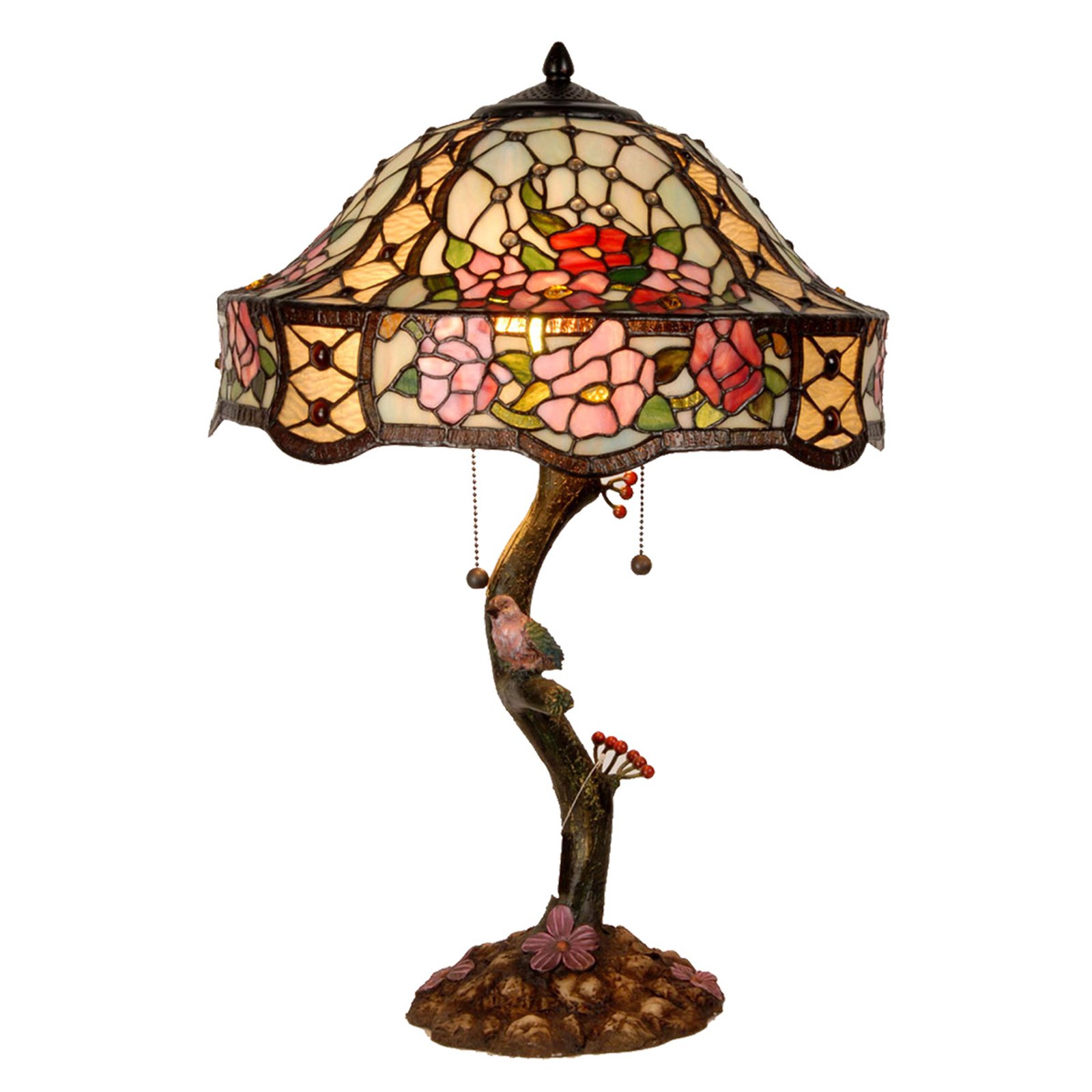 Lámpara de mesa ricamente decorada Claire