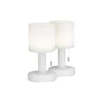 LED uzlādējama galda lampa Termoli balta cilindriska 2gab