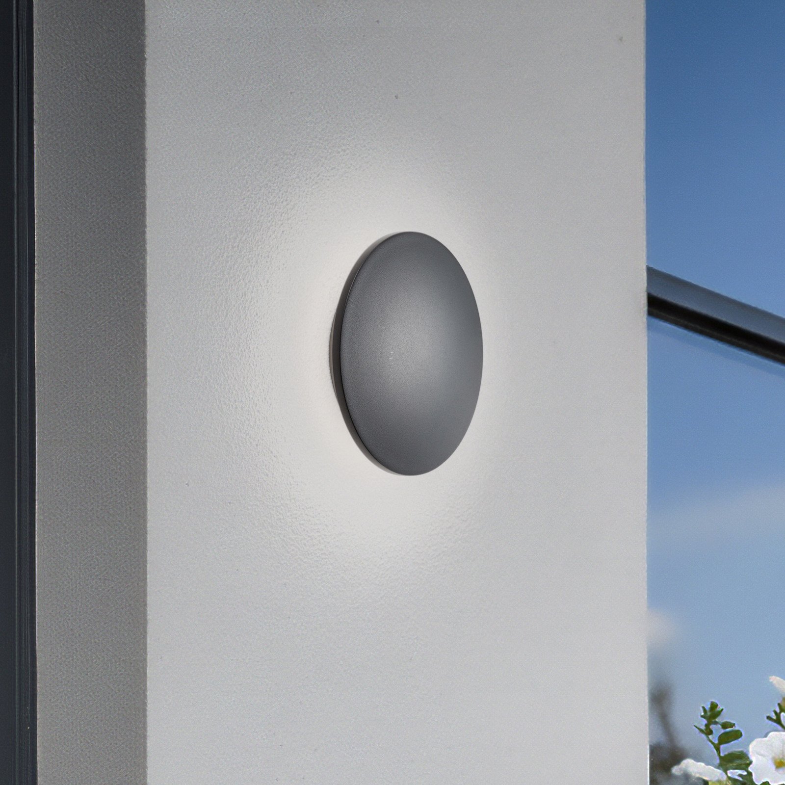 Euluna Aplică de perete LED Aria M negru aluminiu Ø 18 cm