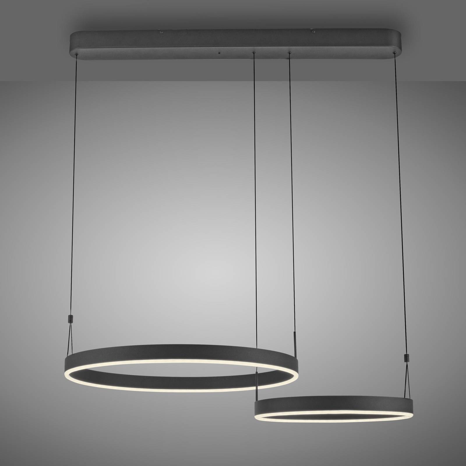 Lampa wisząca LED Paul Neuhaus Esko, czarna, długość 90 cm