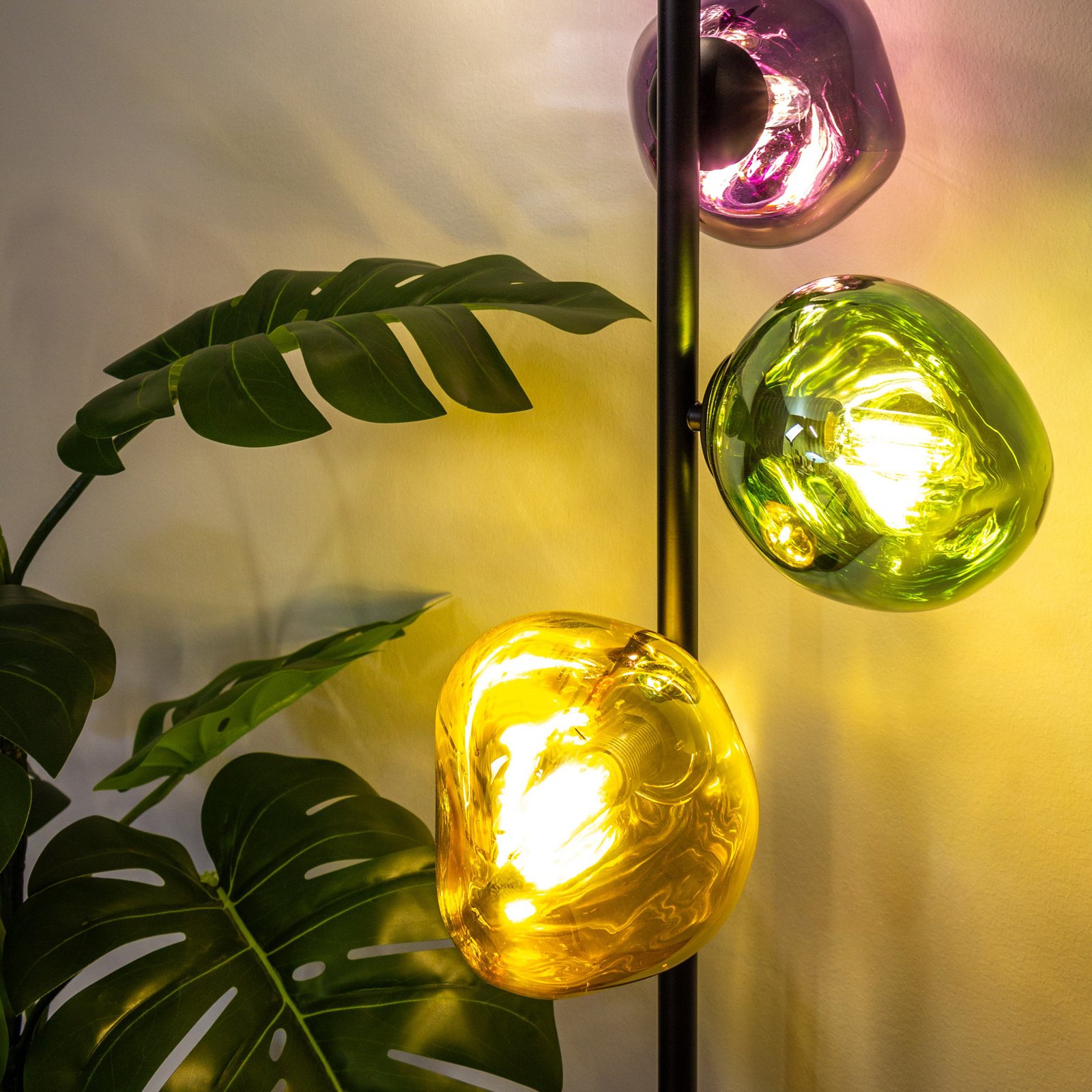 Canopus floor lamp, multicoloured, height 160 cm 4-bulb glass E14