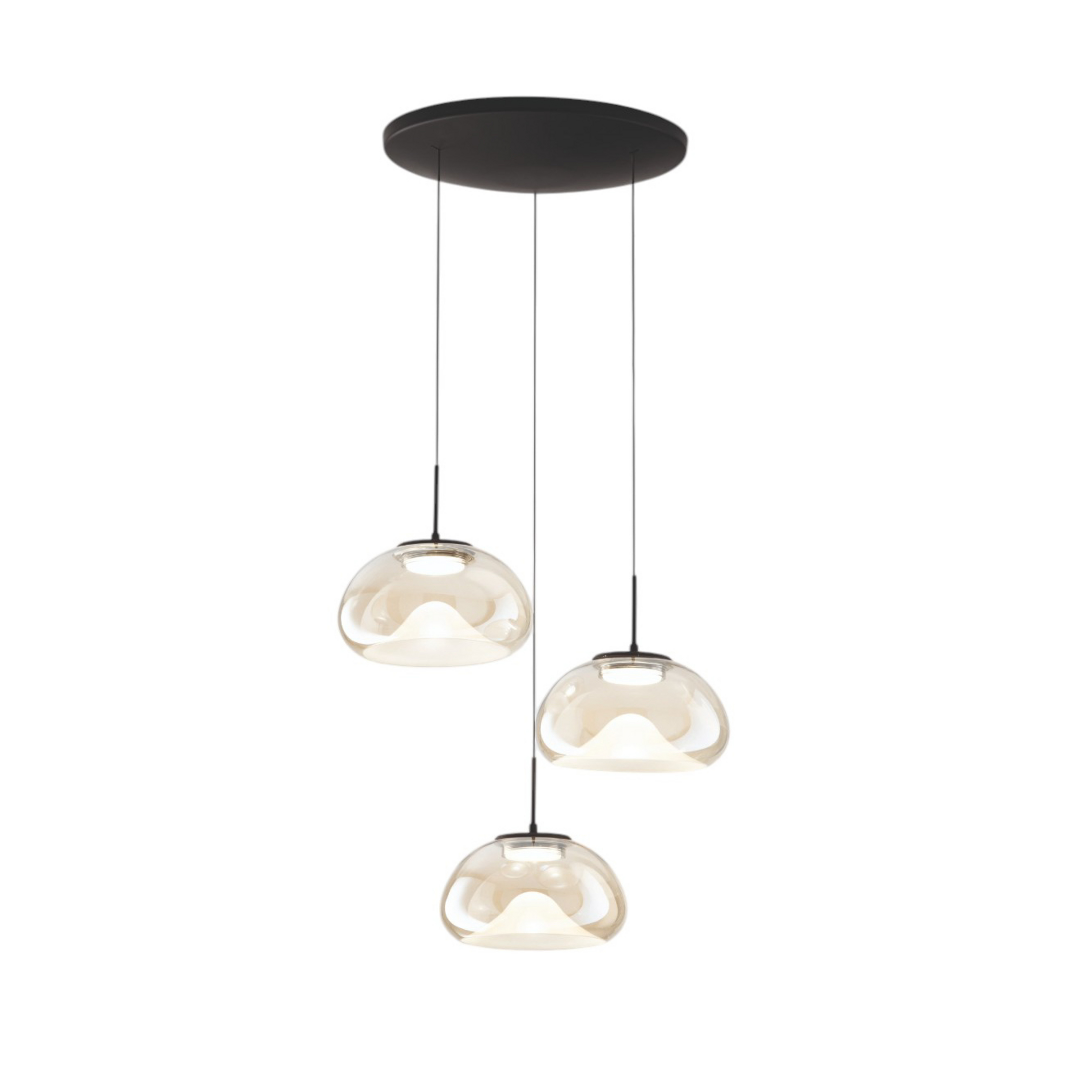 LED lógó világítás Brena, 3 izzós, konyak, Ø 35 cm CCT, dimmelhető
