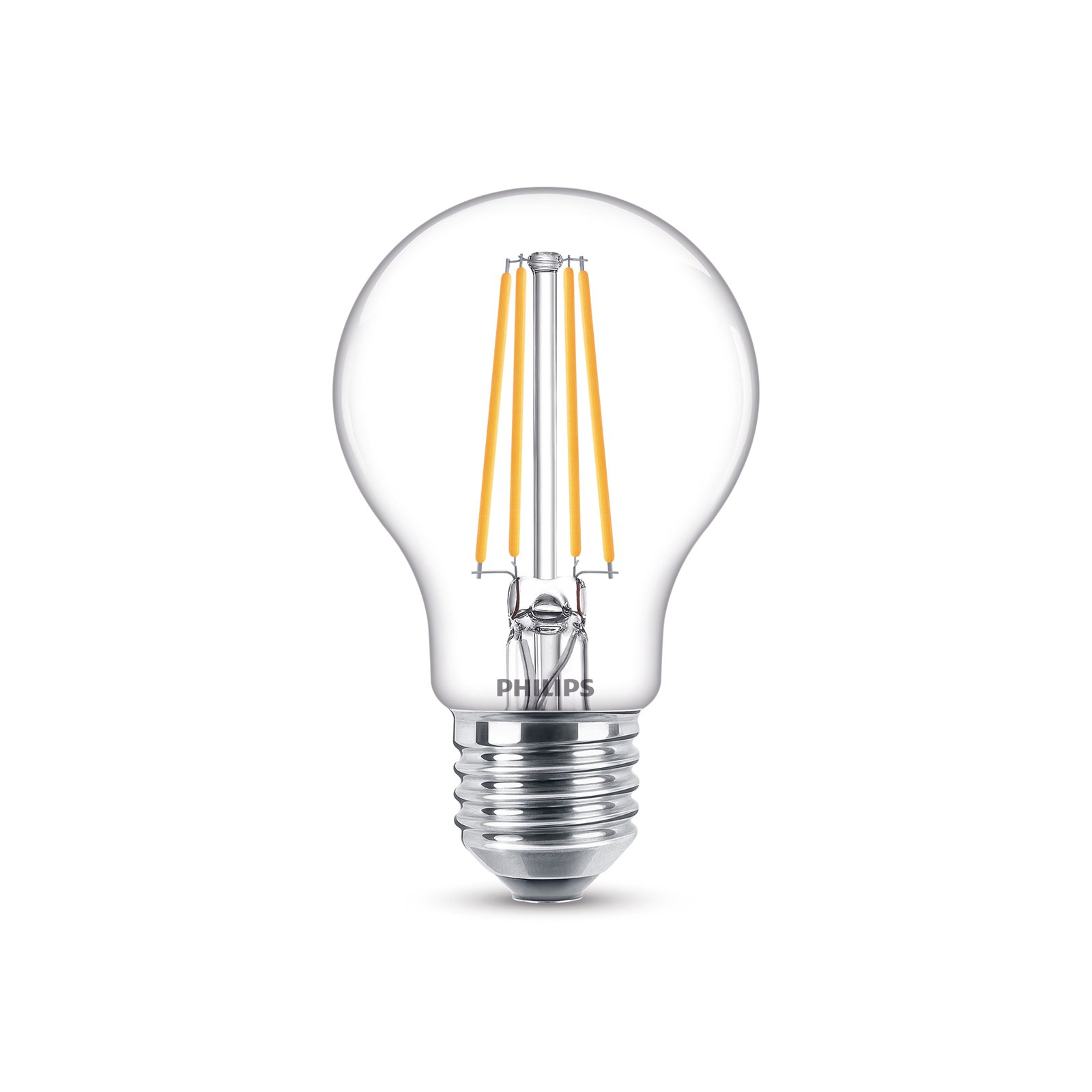 Philips Bombilla LED E27 7W 2.700K filamento transparente set de 2