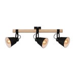 Plafondlamp Talle vintage, 3-lamps, zwart