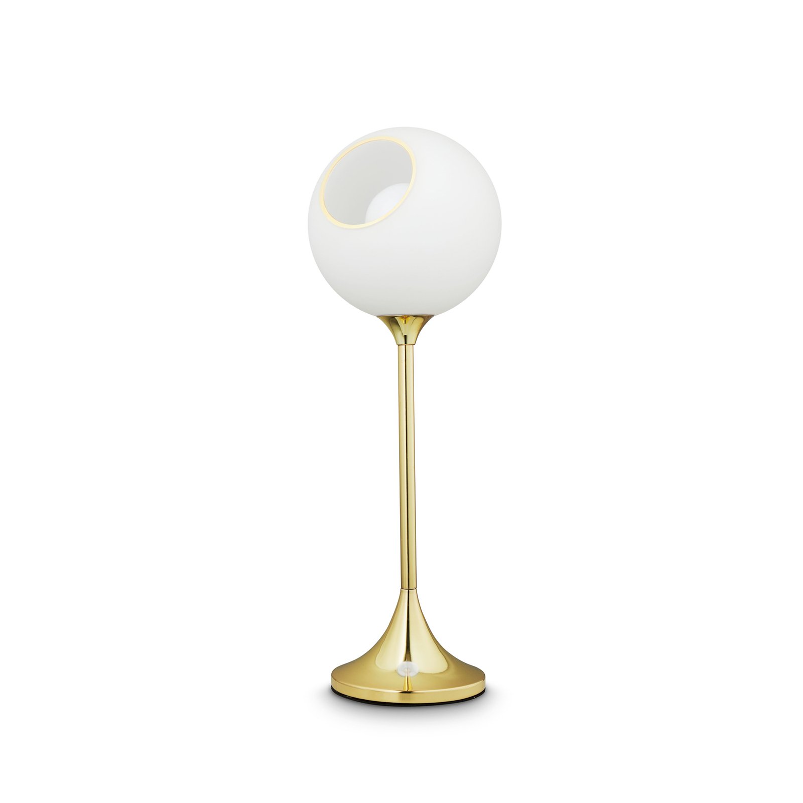Ballroom table lamp, white, glass, hand-blown, dimmable