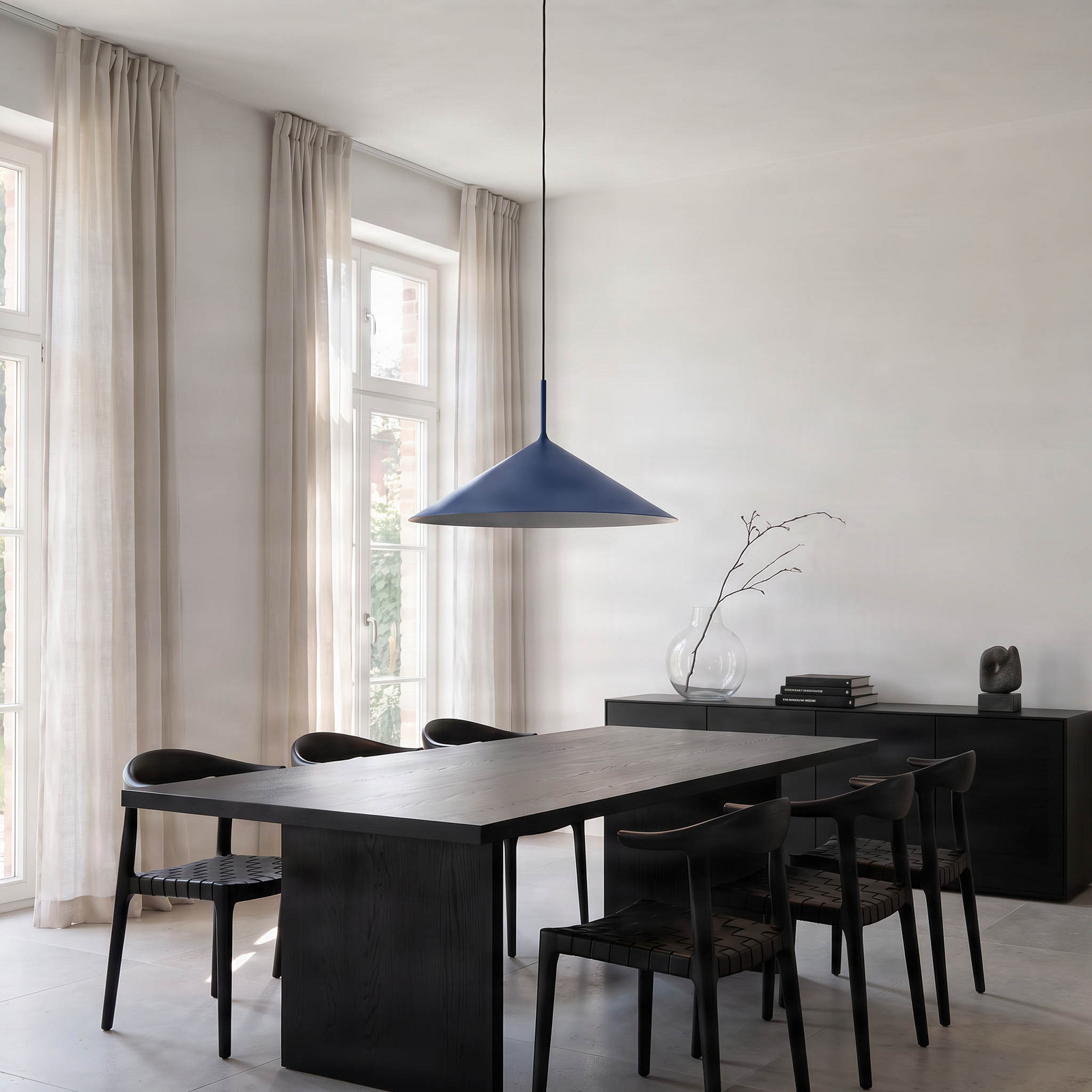 Lampa wisząca Capital, niebieska, 1-punktowa, Ø 60 cm, GX53