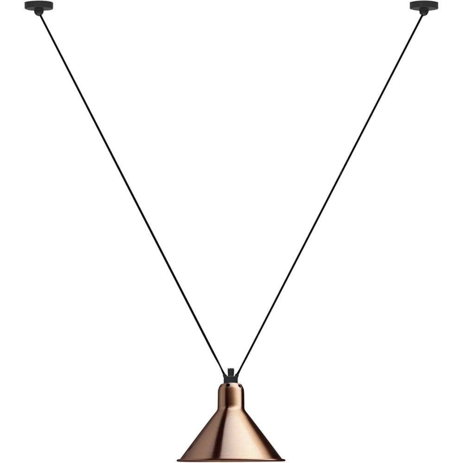 323 L Pendel Konisk Kobber/Hvid Lampe Gras - Stue - Metal