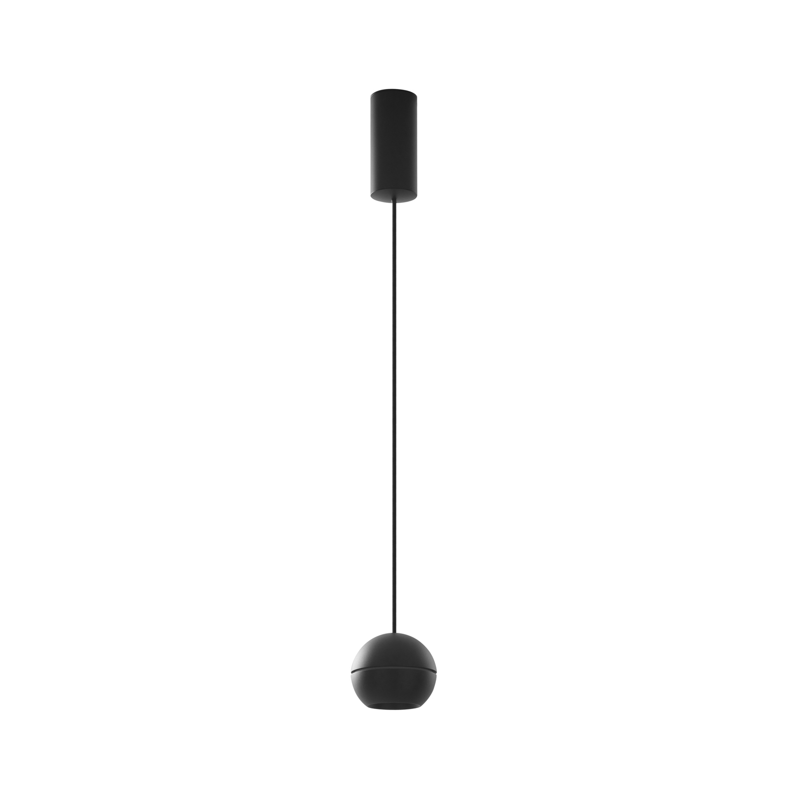 Lucande LED závěsné svítidlo Plarion, černá barva, hliník, Ø 9 cm