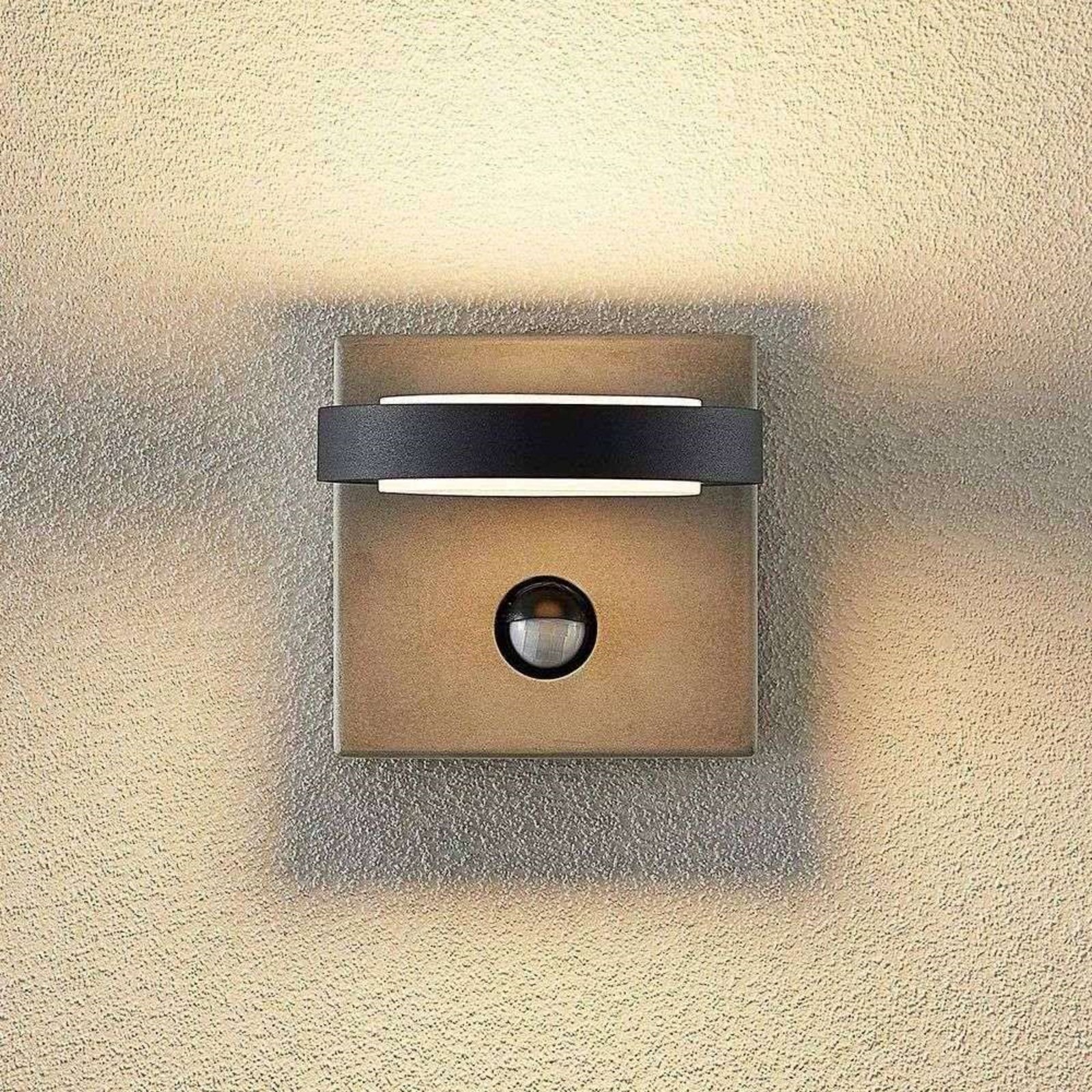 Belna Sensor LED Exterior Aplique de Pared Grey - Lucande