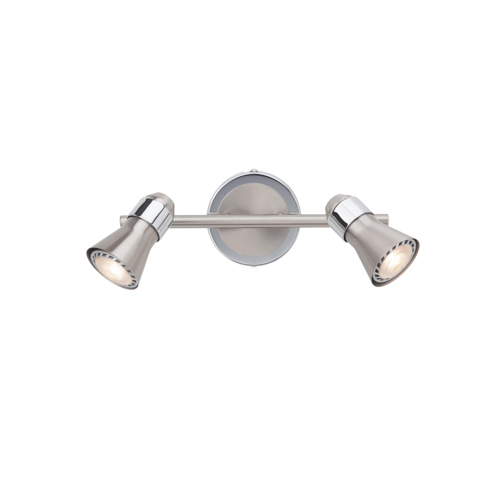 LED stropna svetilka Sanny, železo/krom, širina 31,5 cm kovina