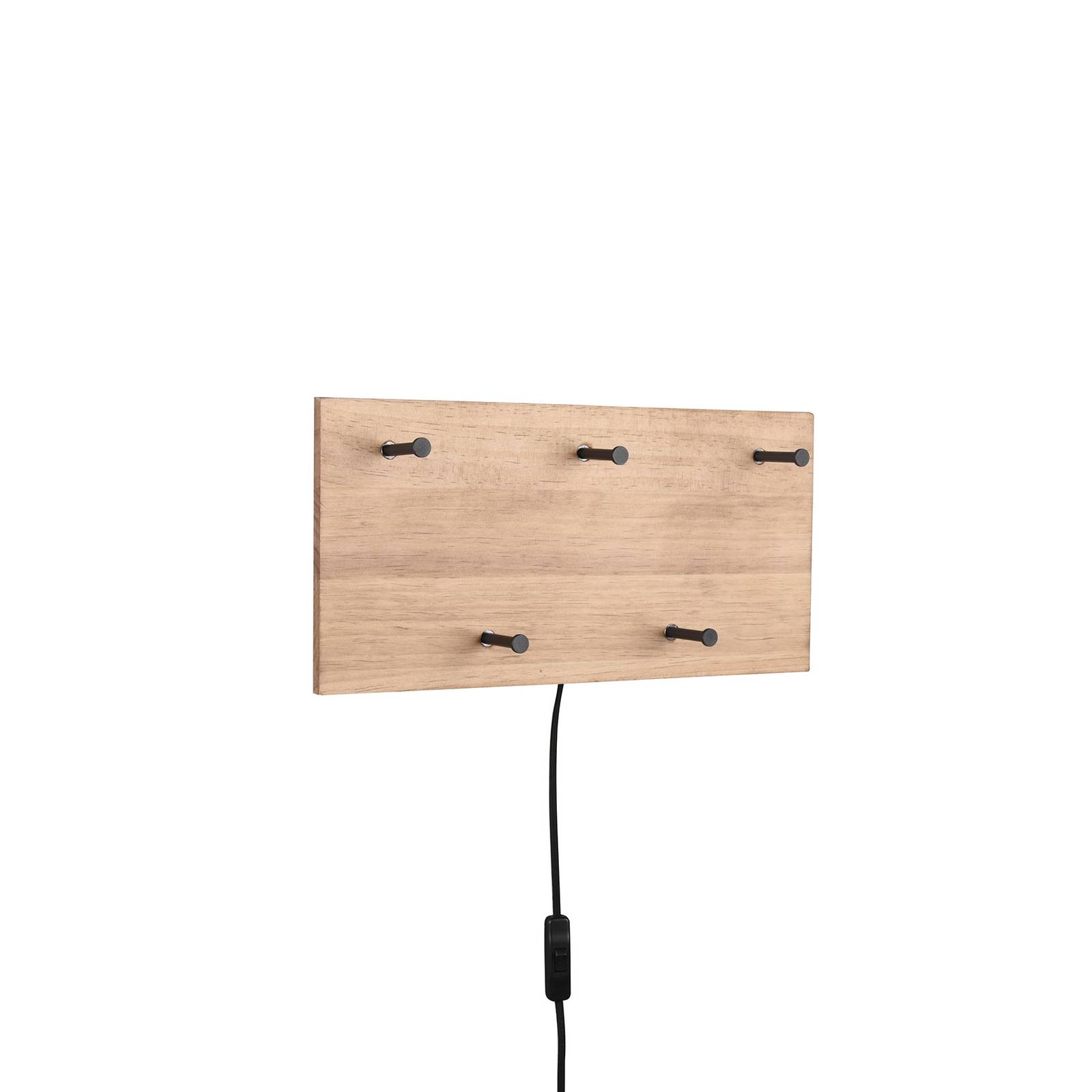 Lindby Loana LED wood wardrobe, 5 hooks