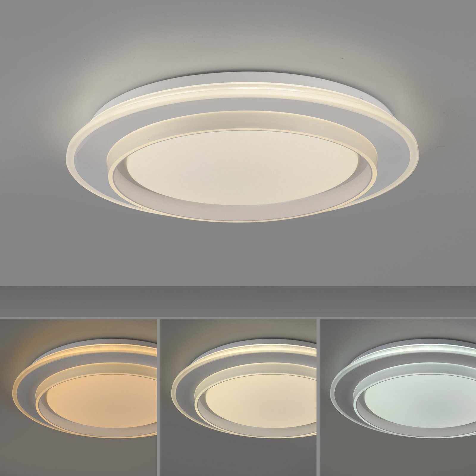 JUST LIGHT. LED plafondlamp Lago Ø 49,3 cm CCT Afstandsbediening