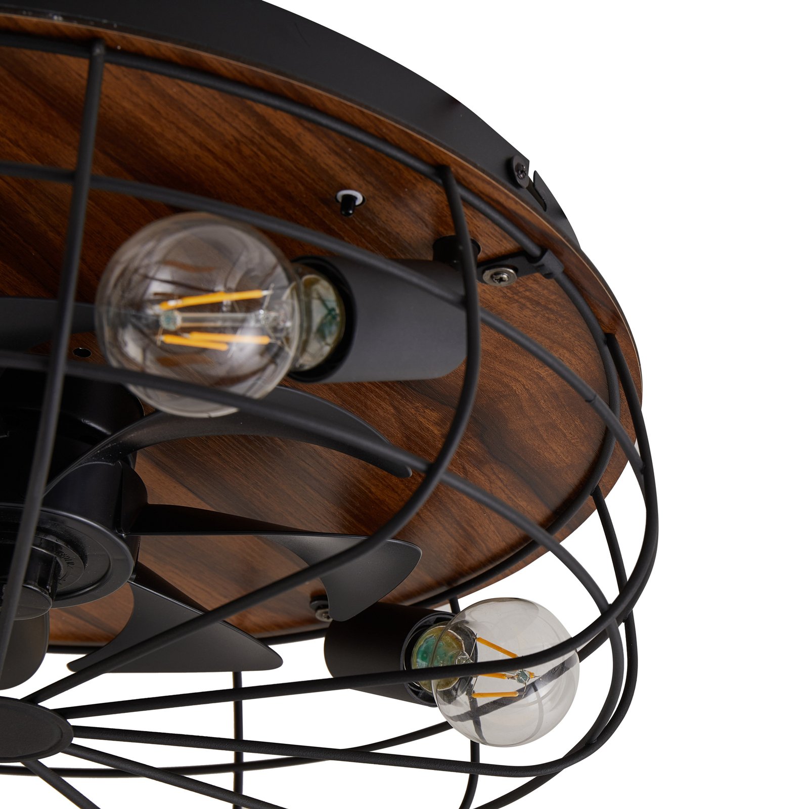 Stropný ventilátor Starluna s osvetlením Corlys, tichý, drevo