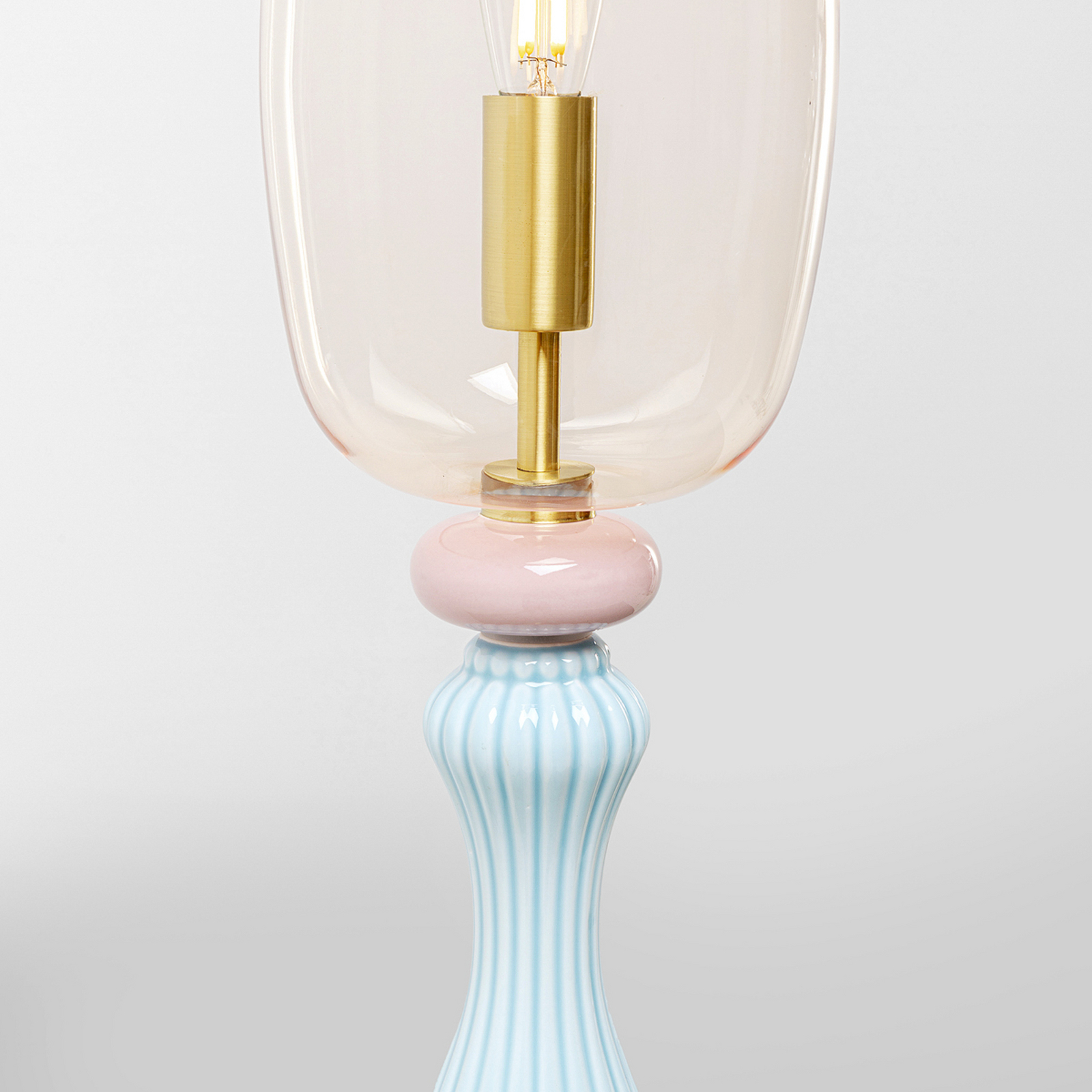 Lampe sur pied KARE Allegra, doré/bleu/rose, hauteur 165 cm, E14