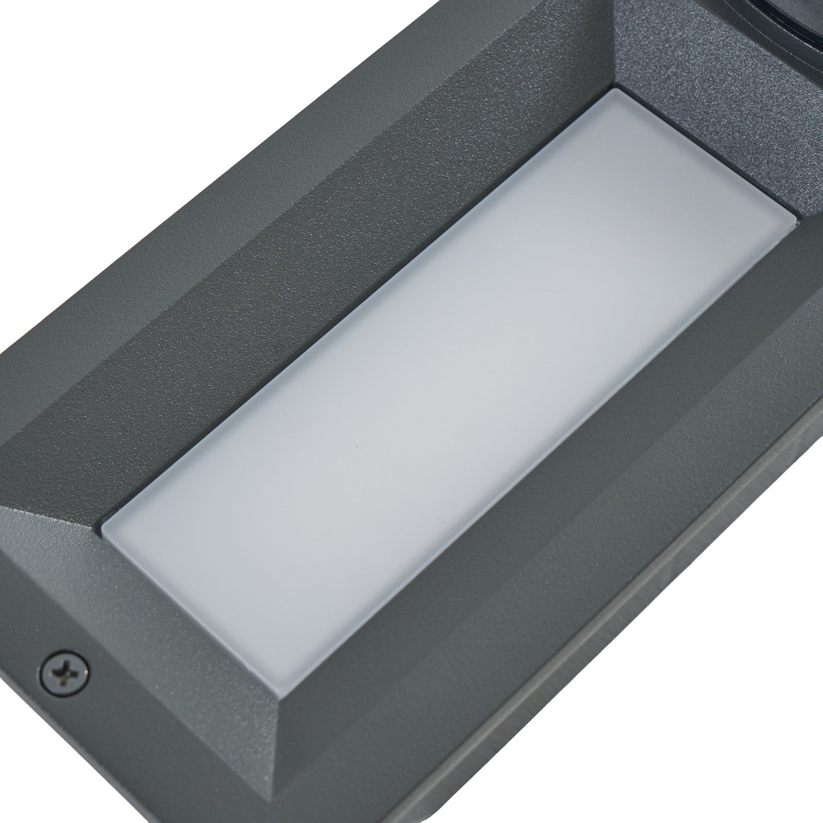 Lucande LED-Wandeinbaulampe Lachlain, anthrazit, Steckdose
