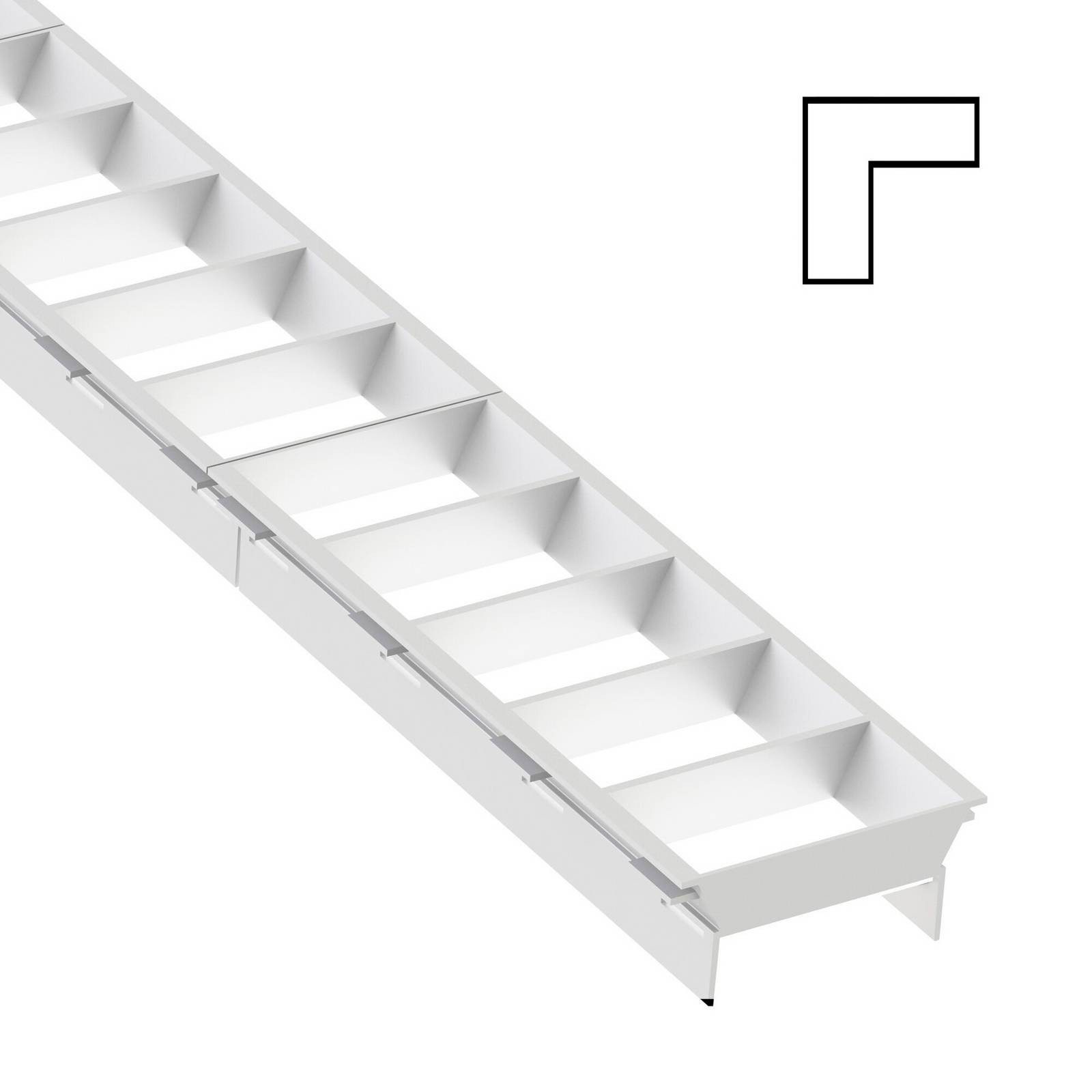 The Light Group SLC lamelová mřížka Click, modul L, bílá, plast