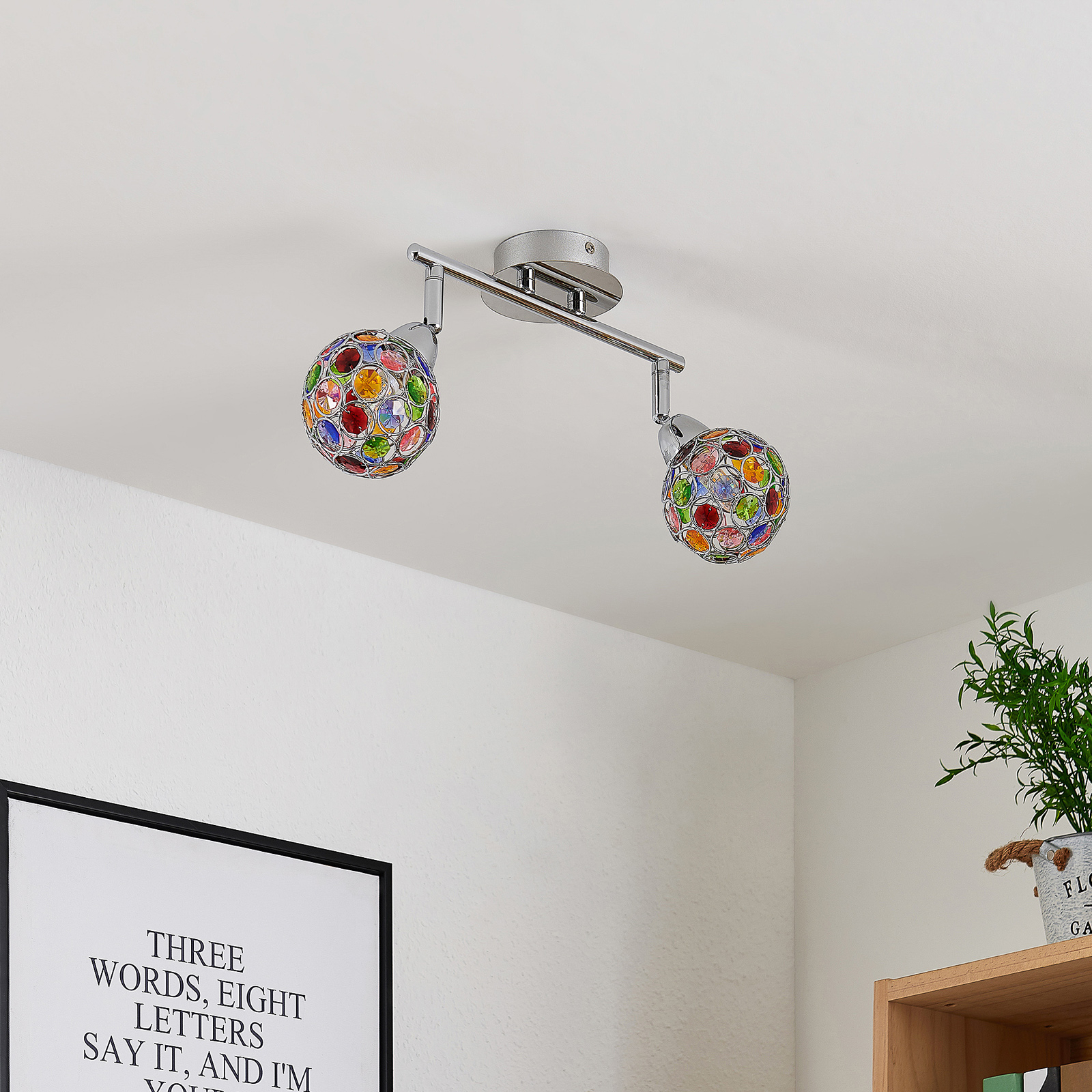 Lindby Dottys ceiling light, two-bulb