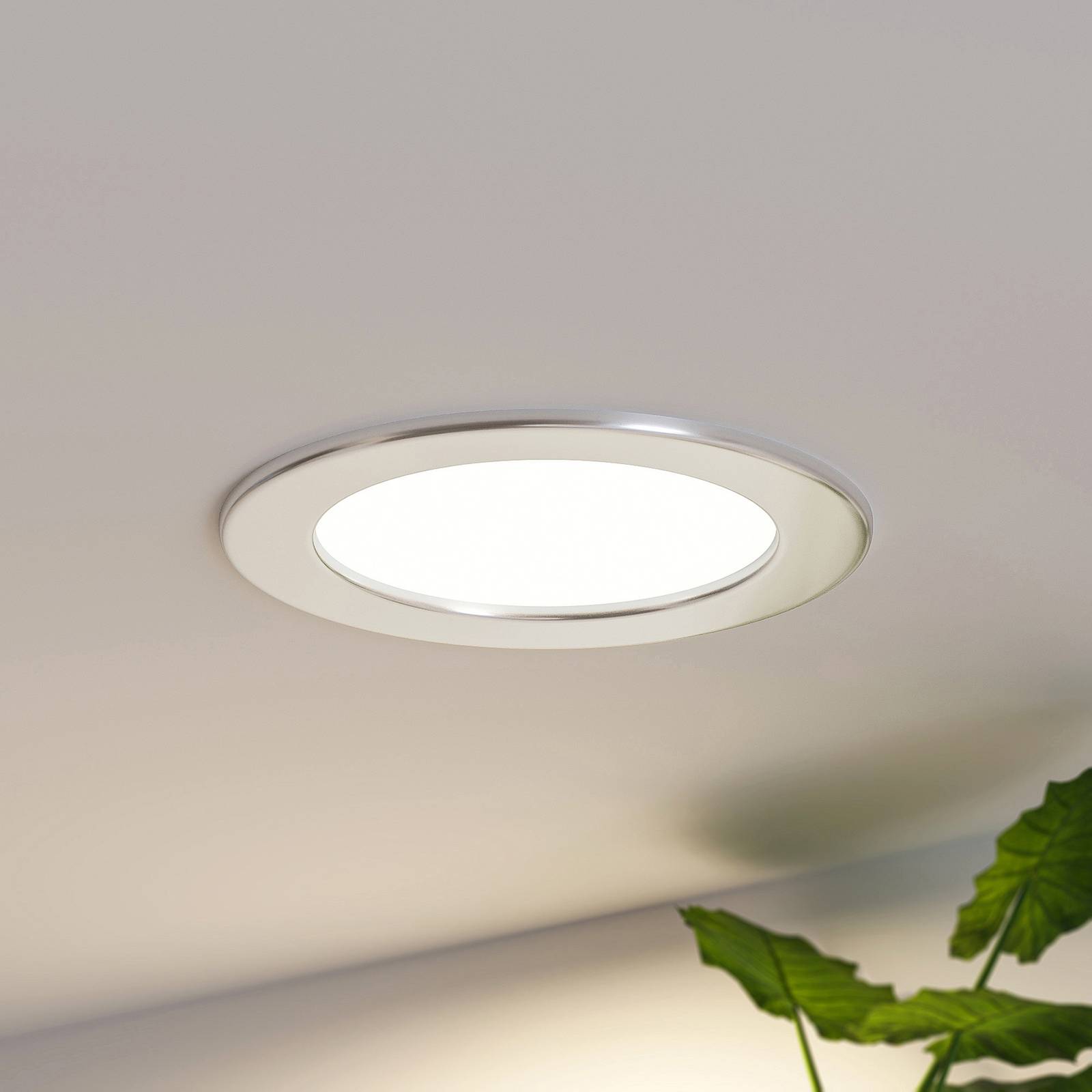 Prios LED süllyesztett lámpa Cadance, ezüst, 17 cm, 3 db, dimmelhető
