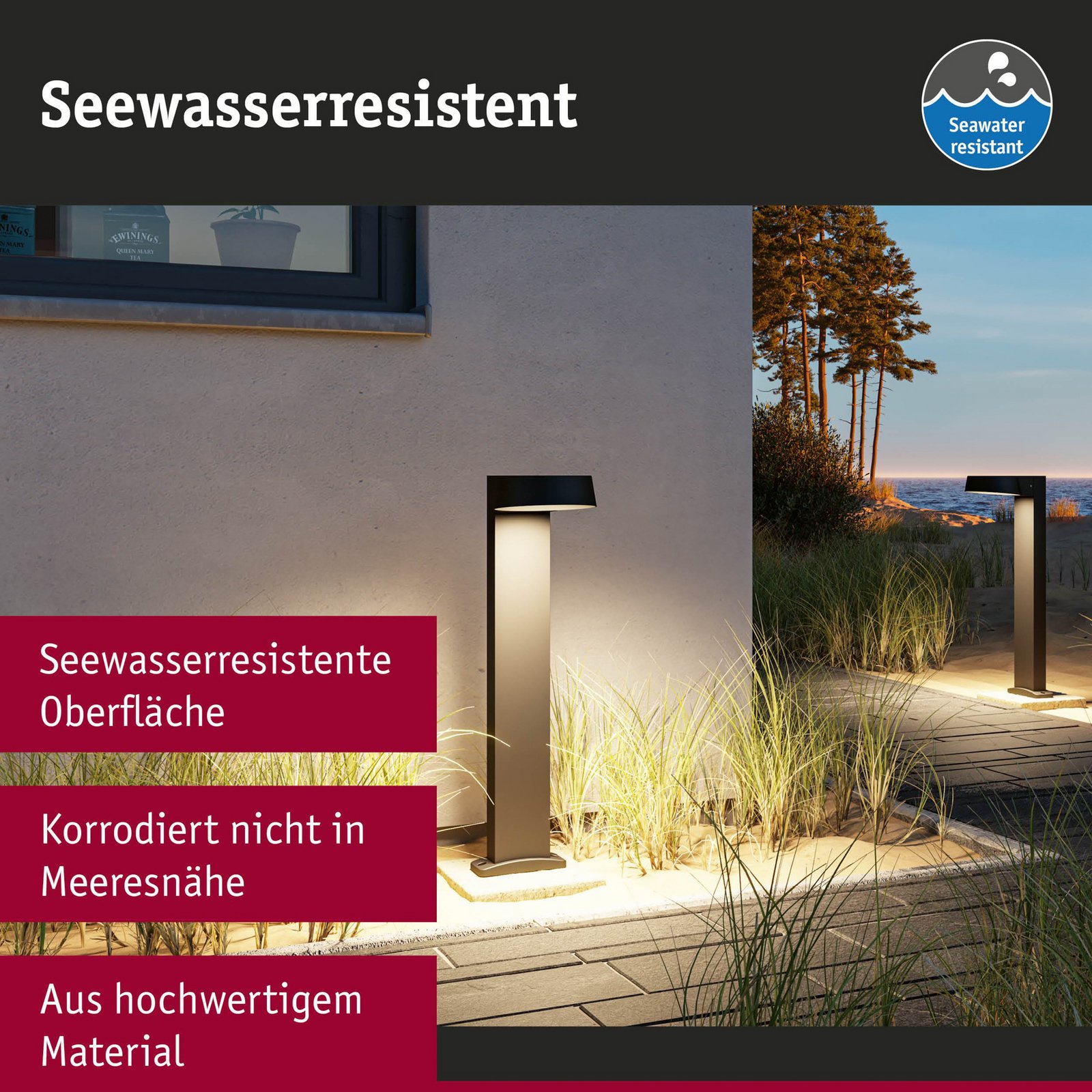 Capea Grand LED Buiten Bollard IP44 Antraciet - Paulmann