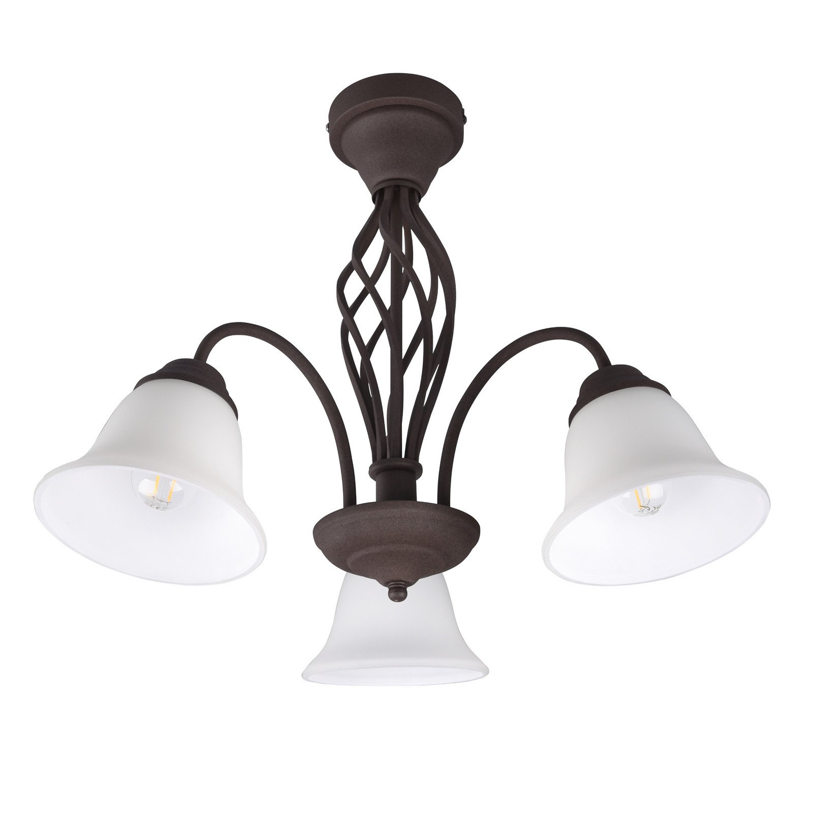 Trio Lighting Plafonieră Rustica ruginiu 3 becuri - Camera de zi / sufragerie - Antichitate - ruginiu alb - Metal