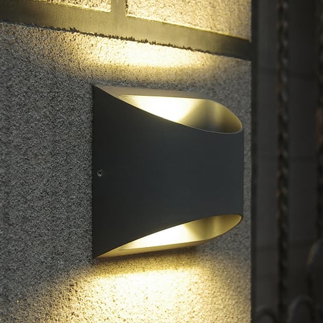 Semi-circular Dodd LED outdoor wall lamp aluminium