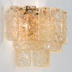 Glace glass wall light with gold mount