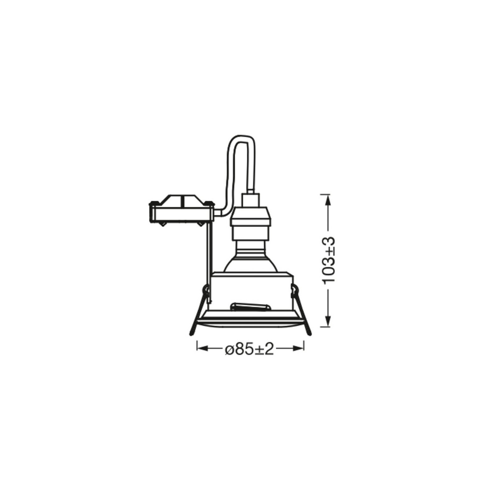 OSRAM LED-Deckeneinbauspot RECESS, weiß Ø 9 cm IP65 GU10-LED