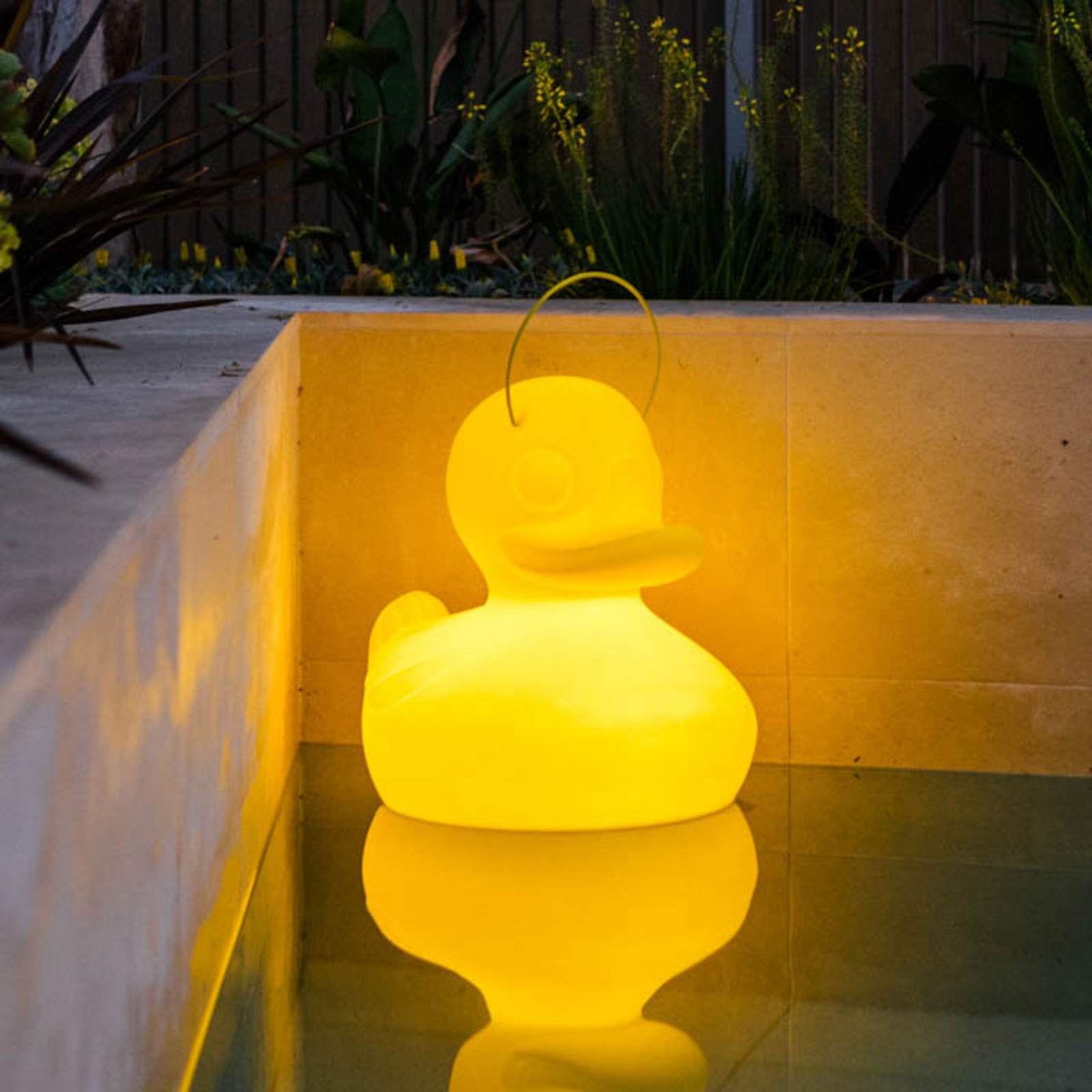 DUCK-DUCK XL udendørs LED-designerlampe, gul