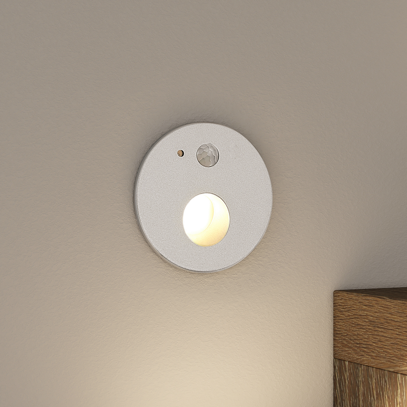 Arcchio Neru LED-downlight, sensor, rund, sølv