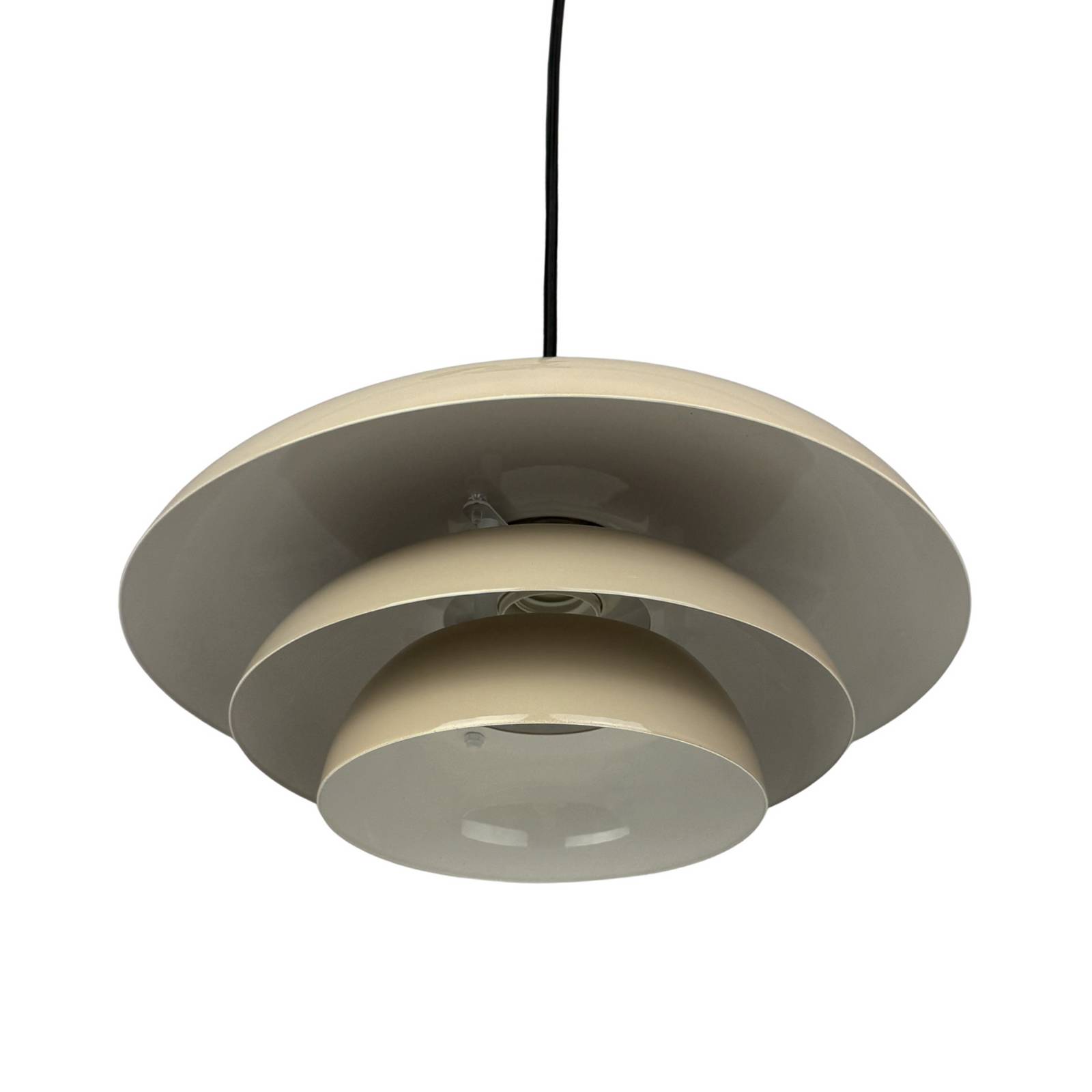 Żyrandol Dyberg Larsen „Ava”, beżowa, metalowa, Ø 31 cm