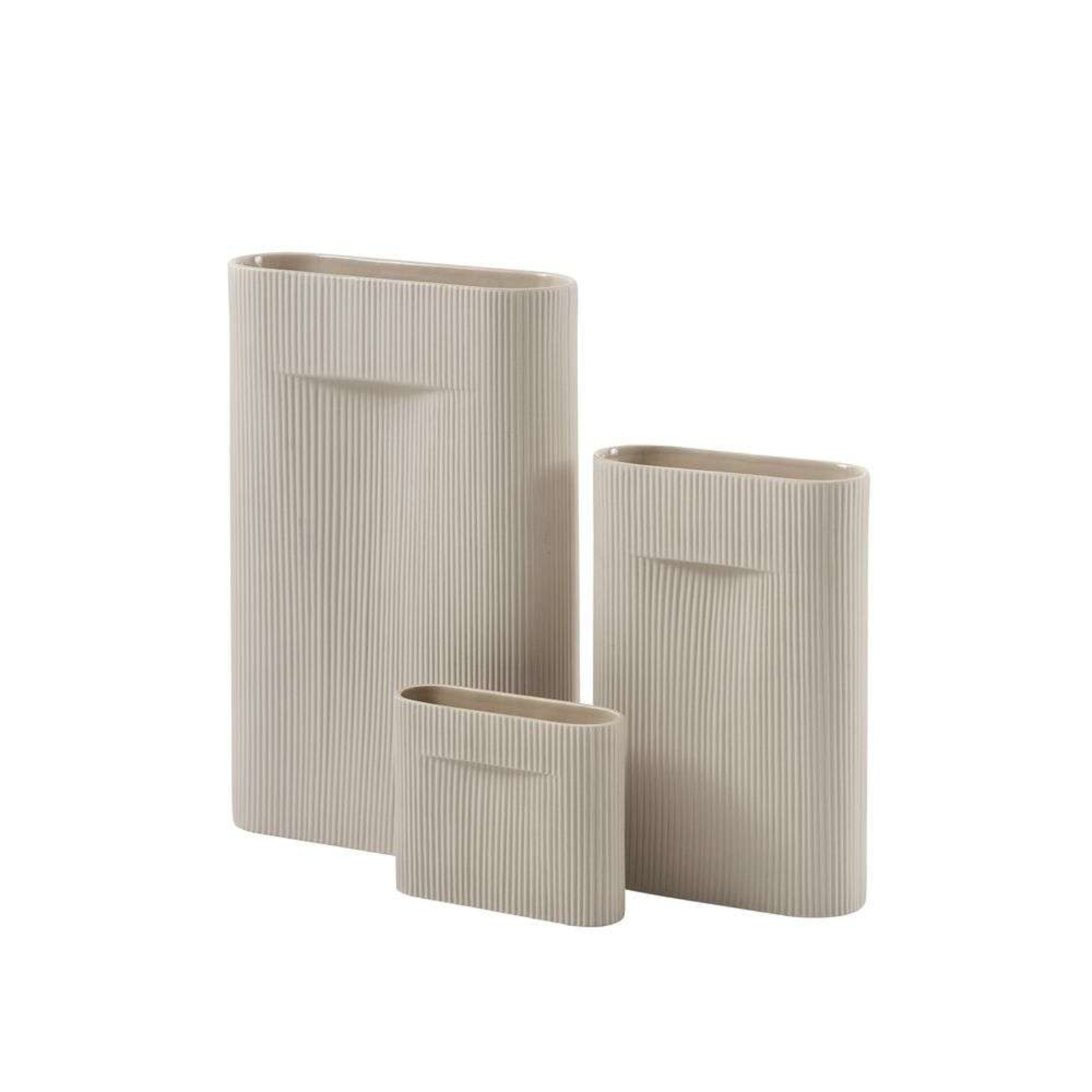 Ridge Vase H16,5 Beige - Muuto