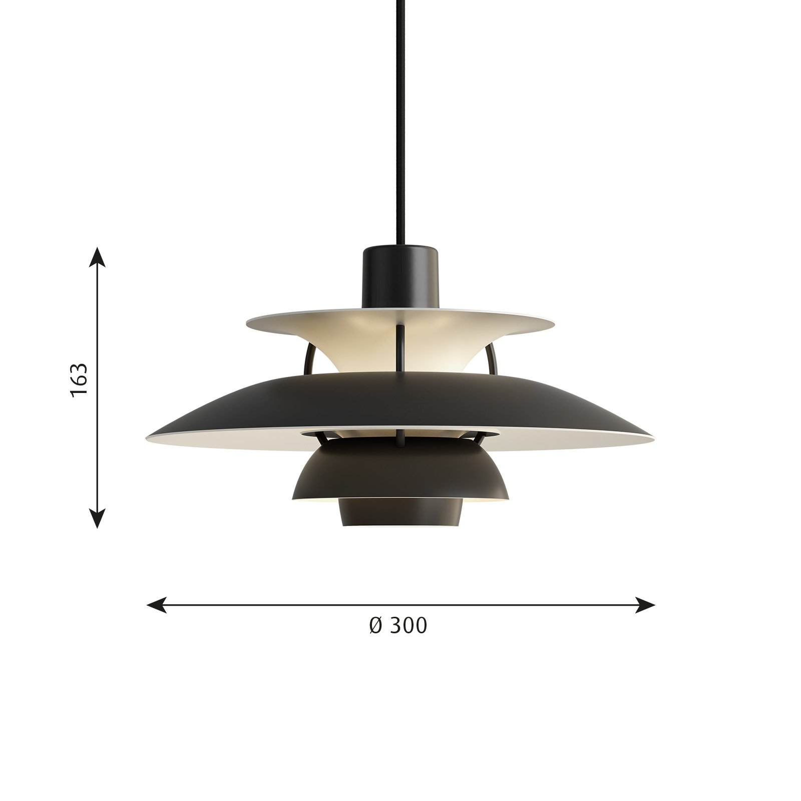 PH 5 Mini Taklampa Monochrome Black - Louis Poulsen