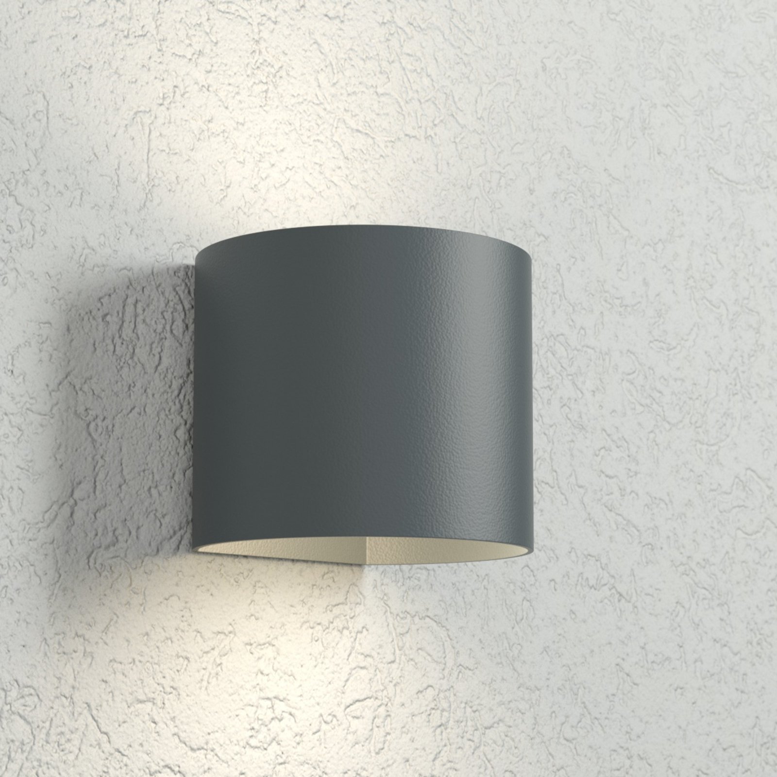LED-Außenwandlampe Dodd, rund, anthrazit