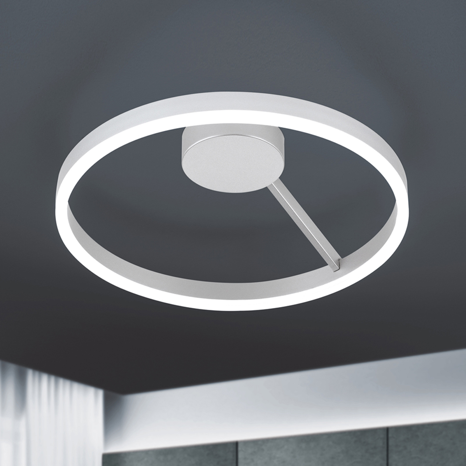 Orion Robert LED ceiling light, Ø 40 cm, for Living / Dining Room, aluminium, 32 W, energy efficiency: A+, H: 12 cm