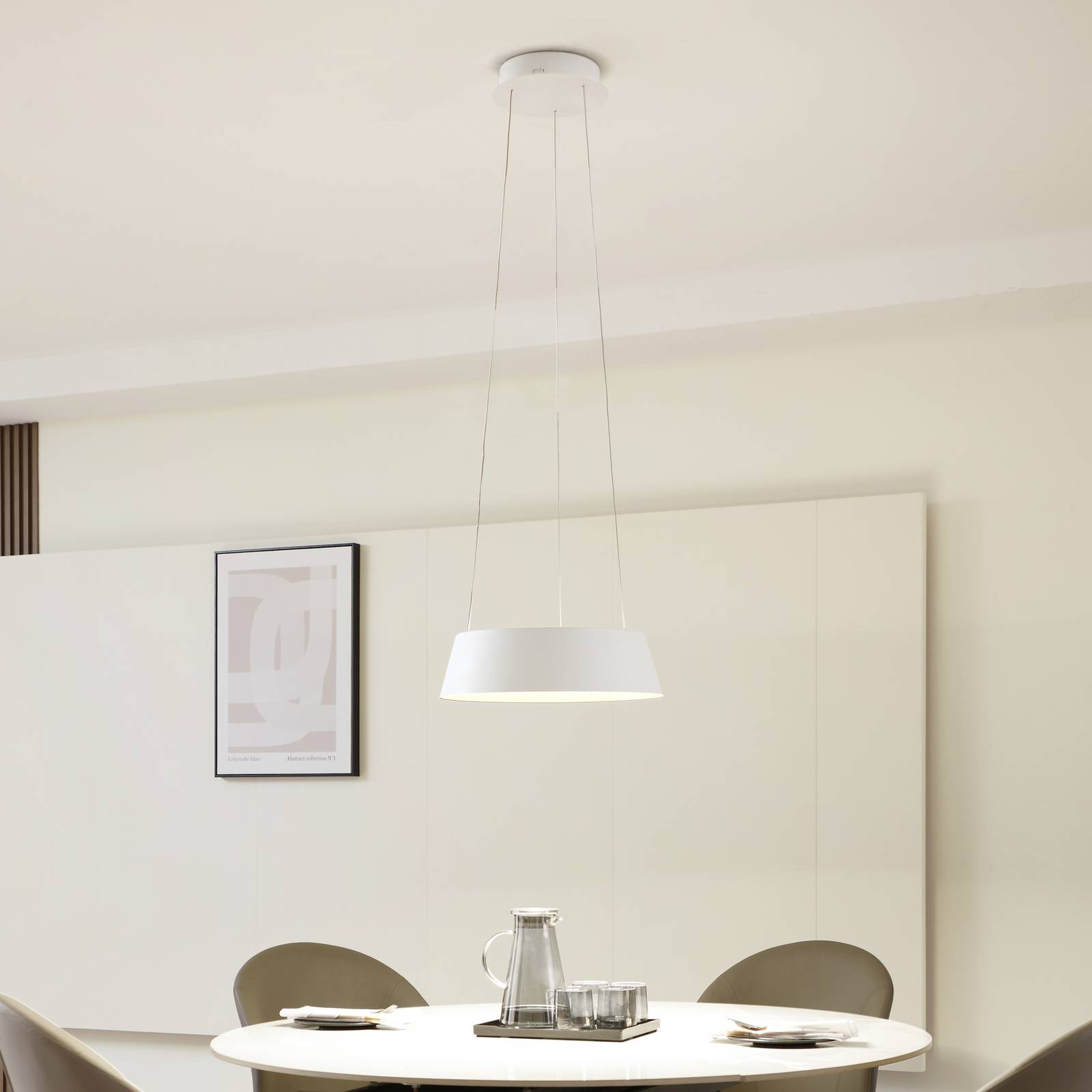 Lampa wisząca Lucande LED Belsar, biały, aluminium, CCT