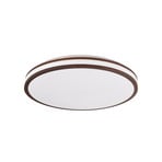 Emiva LED ceiling light, dark wood, CCT, Ø 50 cm, dimmable, timer - Lindby