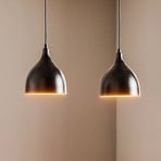 Nanu metal pendant light black 2-bulb